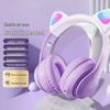 Kabellose Over-Ear Gaming-Kopfhörer mit Noise-Cancelling & Bluetooth, Katzenohren-Design für Mädchen, Computer-kompatibel