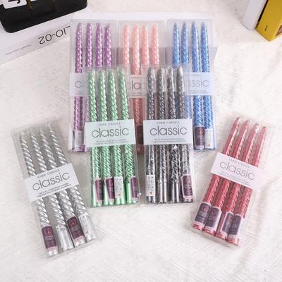 4pcs 10 Inch Tapered Stem/threaded Candles Long Burning Time Smokeless for Home Decoration Birthday Party Candlelight Dinner