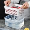 3pcs Drain Storage Basket Box Transparent Leakproof Food Storage Containers with Removable Colander for Fridge