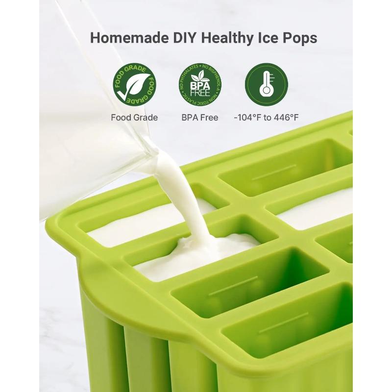 Ferramentas de sorvete DIY de verão com palitos de madeira Moldes de picolé de silicone Acessórios de cozinha Lanches para matar a sede para crianças