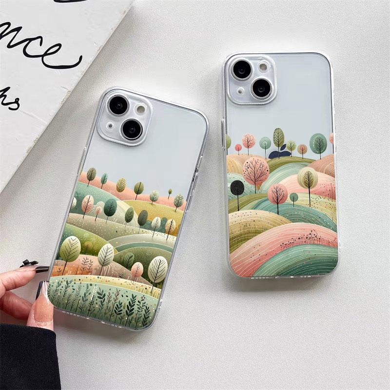 Nature Scenery Forest Mountain Phone Case For iPhone 14 Pro Max Plus 13 12 Mini 11 Pro Max X XR XS 7 8 Plus SE2 Clear Back Cover