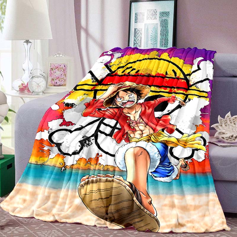 One Piece Print Blanket Warm Comfortable Flannel Blanket for Bedrooms, Sofas, Beds, Chairs, Picnics, Travel -LXR22