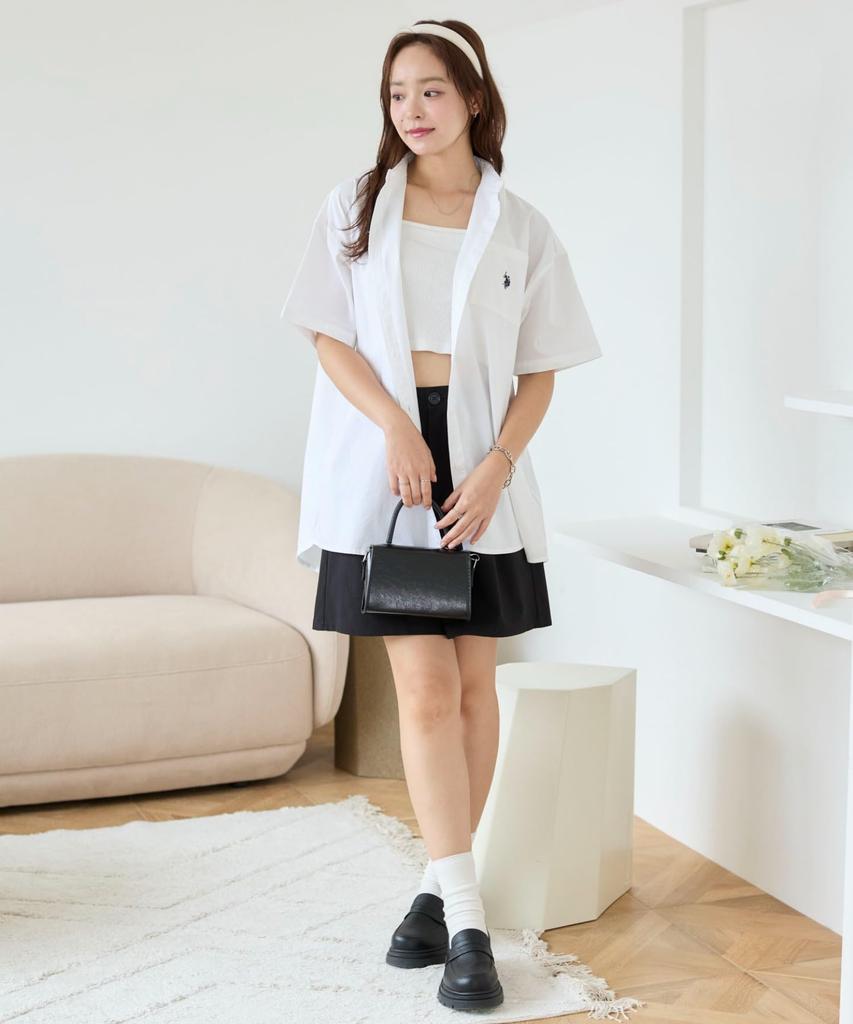 WEGO US POLO Short Sleeve Shirt with Embroidered Solid Perfect for and Size F Women's Custom-Made Color, Spring, Summer, Fall, (White)