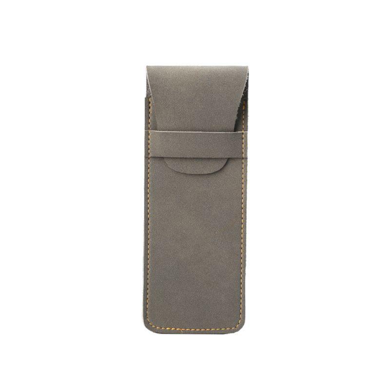 Vintage Leather Pen Case Pocket Pen Pouch Pen Sleeve Mini Stationery Organizer Bag For Students Office Women Men Business Travel