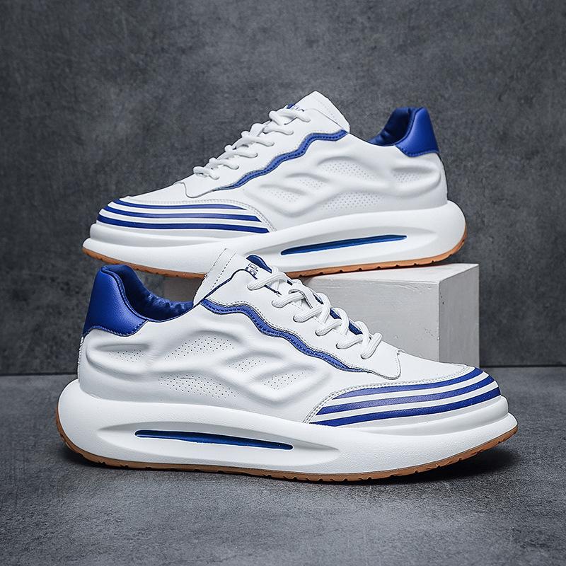 

Men s shoes color matching three-dimensional embossing handmade cowhide sports non-slip shoes color matching versatile trend models can be broadcast l 43