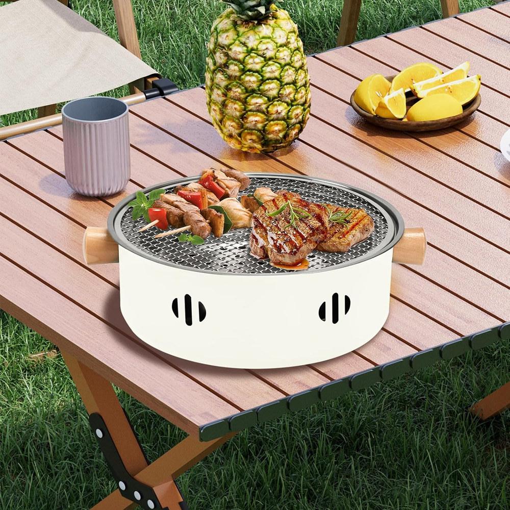 Mini Charcoal Barbecue Grill for Home Outdoor Camping Beach Picnic BBQ Grill Barbecue Stove, Multifunctional Charcoal BBQ Stove