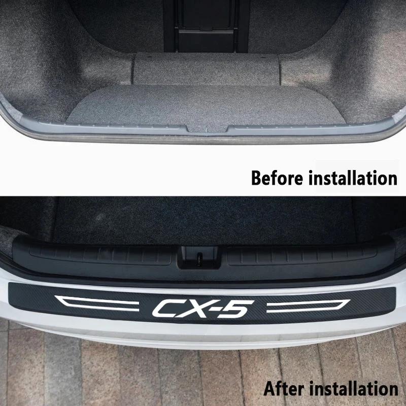 For Mazda CX5 CX-5 Badge 2016 2017 2018 2019 2020 2021 Car Door Sill Protective Plate Rear Trunk Bumper Guard Threshold Sticker