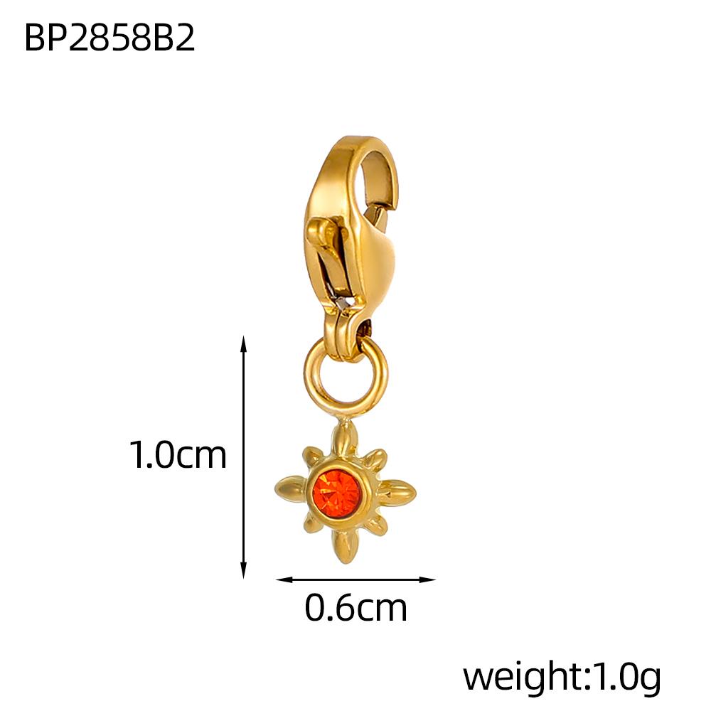 

CARLIDANA Delicate Stainless Steel Colorful Zircon Heart Star Moon Crown Charm Mini Pendant DIY Necklace Earrings Women
