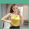 Summer Womens Short Sleeveless Knitted Tank Top With Solid Color Design For Casual Outfits