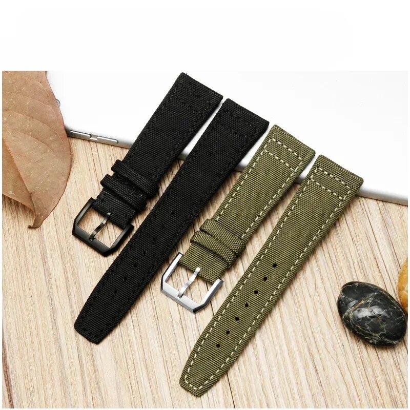 Captain Blue Citizen High Density Knitting Wrist for IWC Pilot Portugal Portofino Nylon Canvas Men 20mm 21mm 22mm Watch Strap