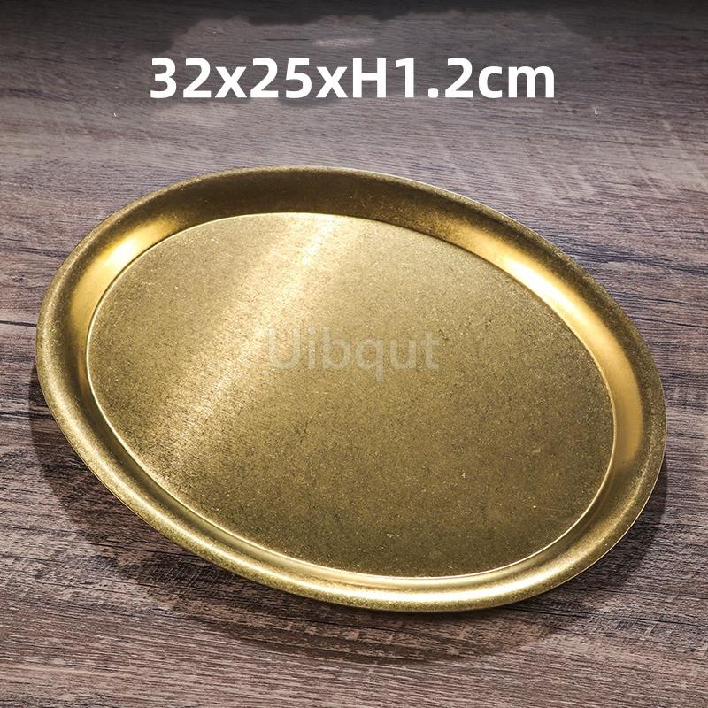 Retro old style classical stainless steel plate tableware snowflake gray style oval fish flat plate barbecue hot pot coffee tray