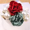 Women Satin Ribbon Rose Hairband Elastic Hair Ties Band Rope Ponytail Holder