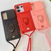 Redmi Note 13 Pro 4g 5G Чохол-бампер з ремінцем-шнурком та тримачем-кільцем для Redmi Note 13 Poco M6 Pro Plus Зсувна кришка камери М'який чохол
