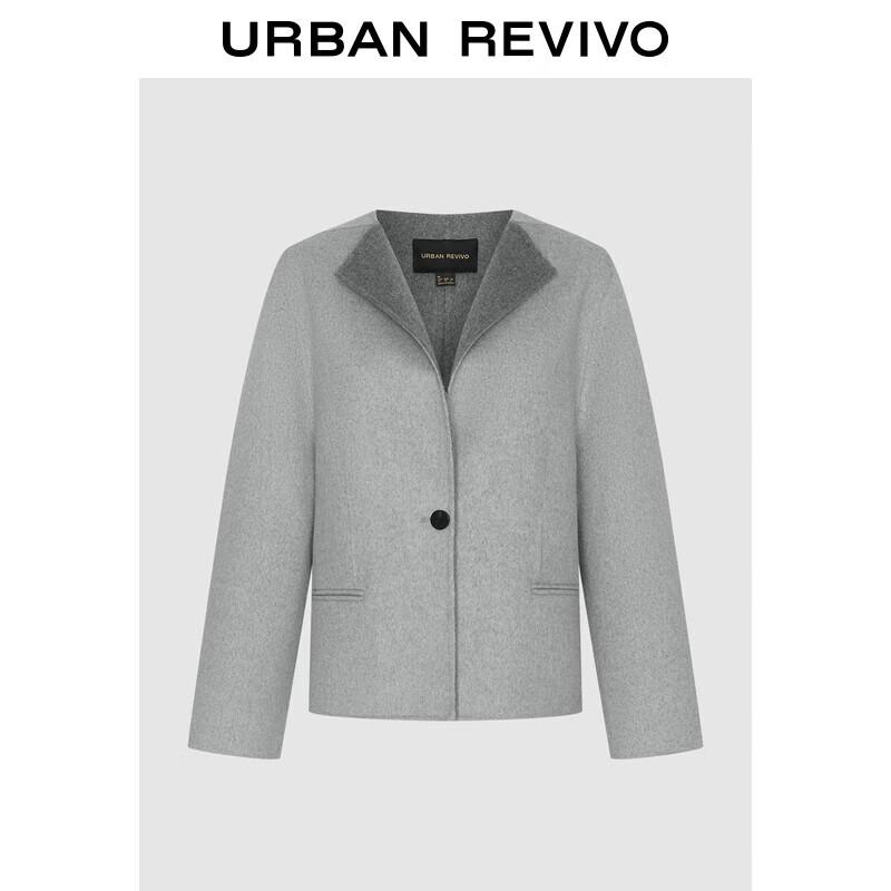 

Женское зимнее пальто UR 2025 с цветным блочным воротником для поездок на работу XL