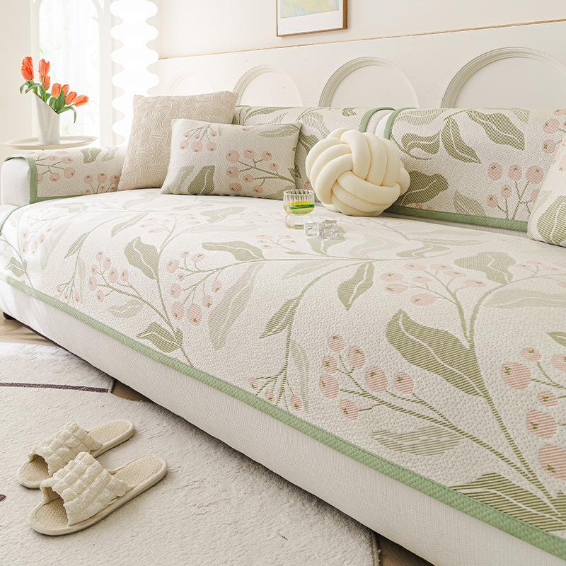 

New Summer Mat Seat Cushion Non-Slip Backrest Cover Cloth Towel Ins Small Fresh And Cool Ice Silk Sofa Cushion 70*70cm