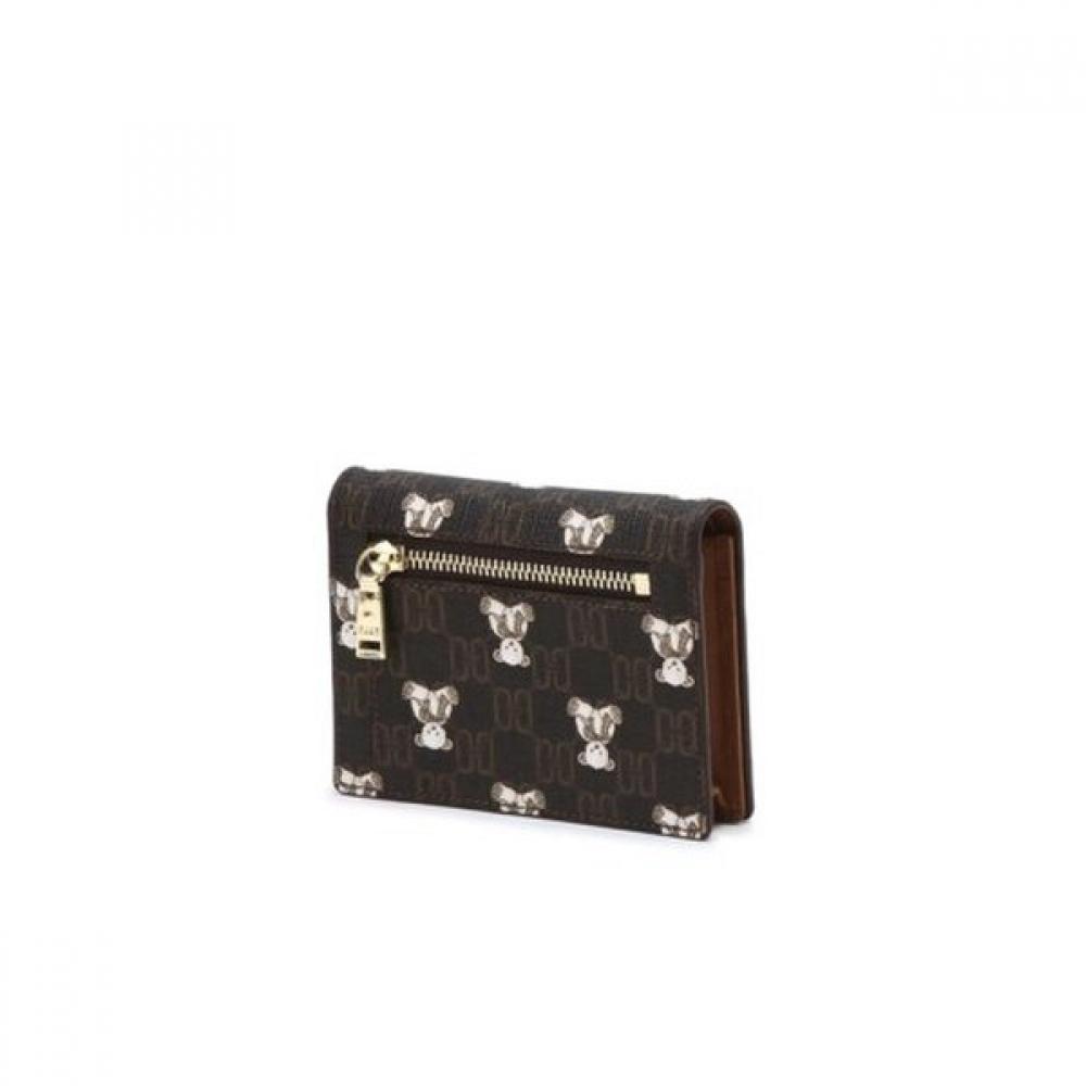 Daks Brown Pattern Cowhide Card Wallet Dcwa6f793w3