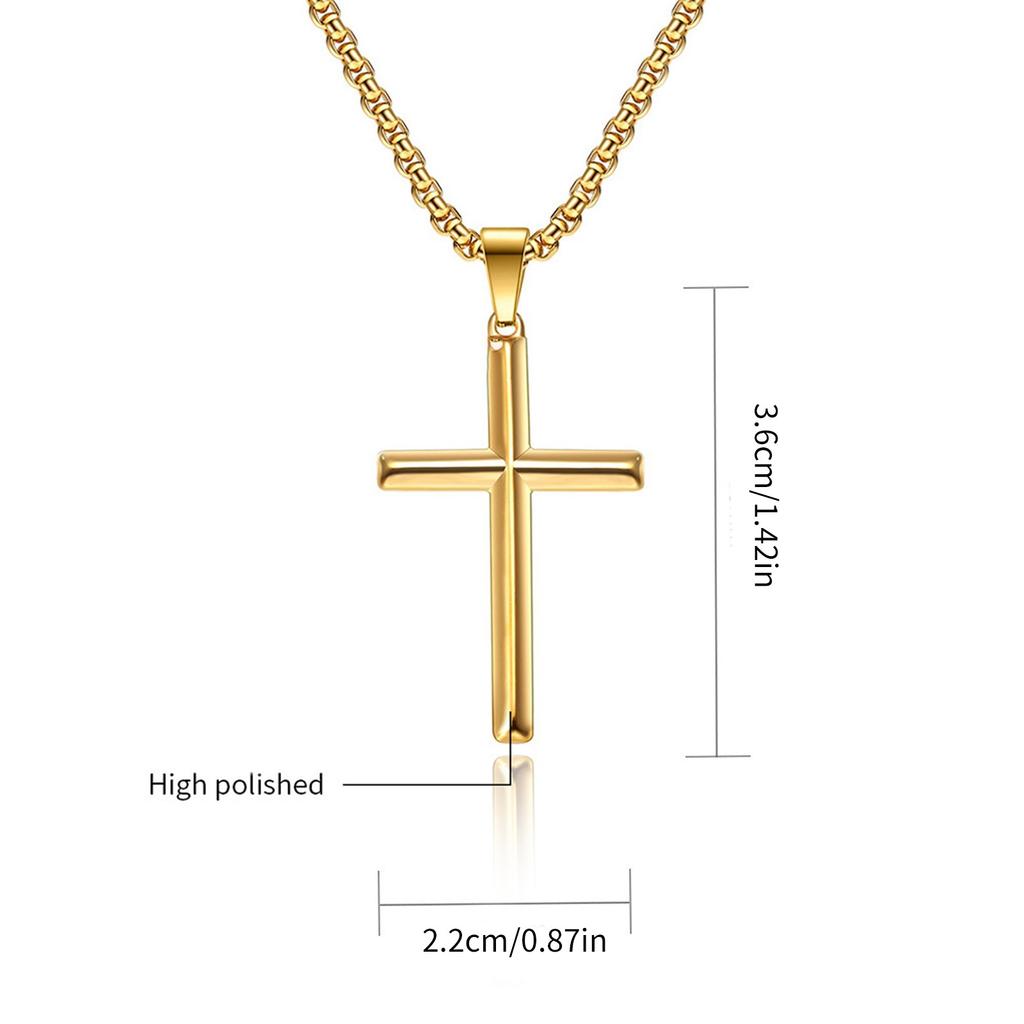 Colier Crucifix pentru femei și bărbați, hipoalergenic, din oțel titan, lanț religios, purtare confortabilă, bijuterii de credință