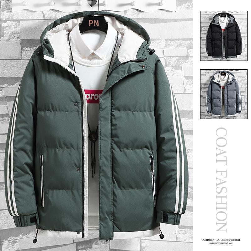 Hooded Down Cotton Jacket Men's Middle-aged Young and Thickened Warm Cotton Jacket Winter Jacket Top Hooded Padded Jacket Cotton Jacket Cotton Jacket