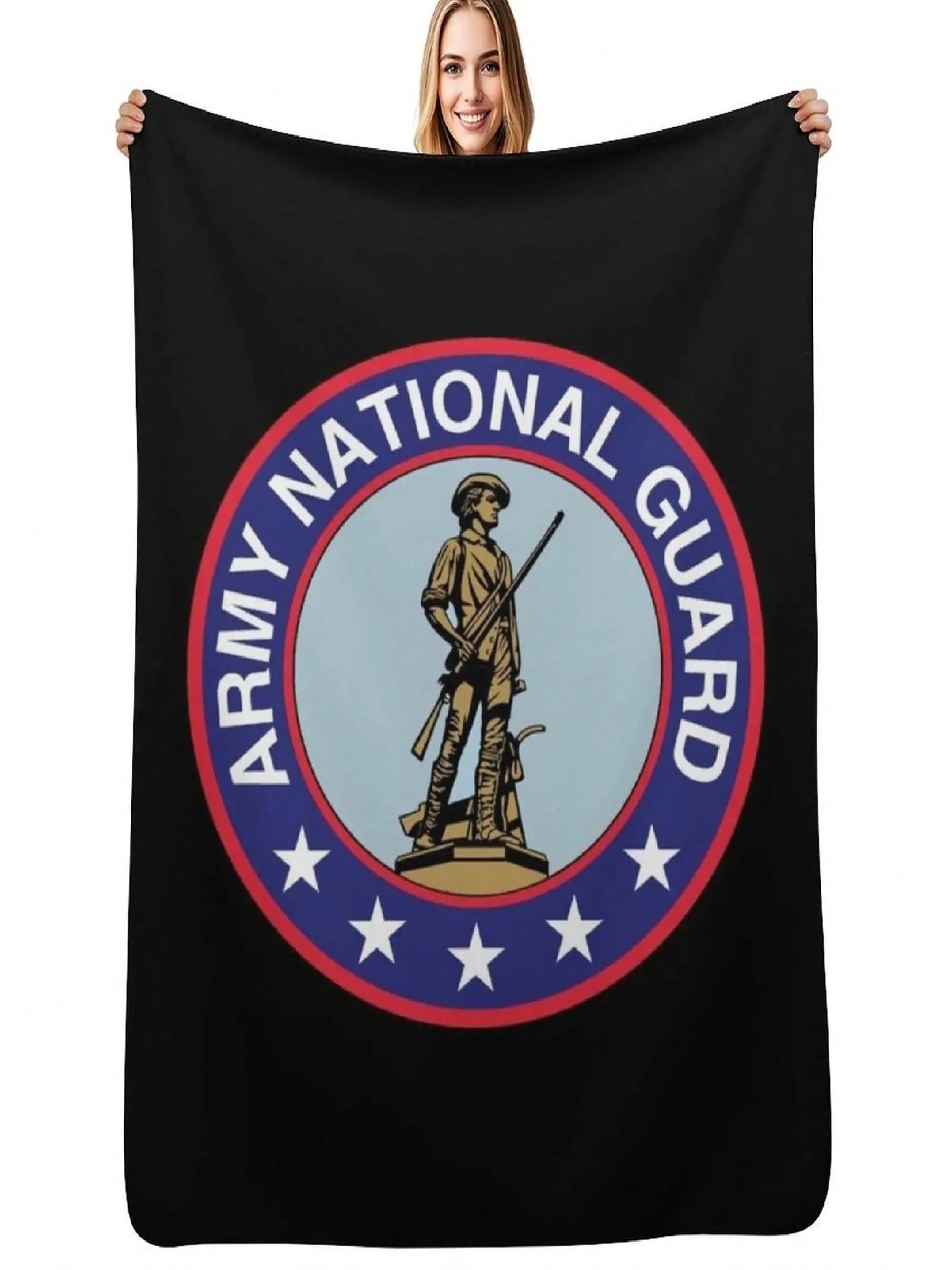 National Guard Seal Throw Blanket Sofa Throw Personalized Gift Cosplay Anime S Blankets 75X95CM