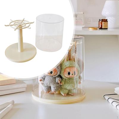Drehbare Figuren Vitrine Puppenständer Transparente Box für Mini Spielzeug Anime
