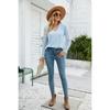 Autumn New Women's Solid Color Hollow Lace Long Sleeve Sexy Knit Lace Top, Amazon Europe America Cross-border Style