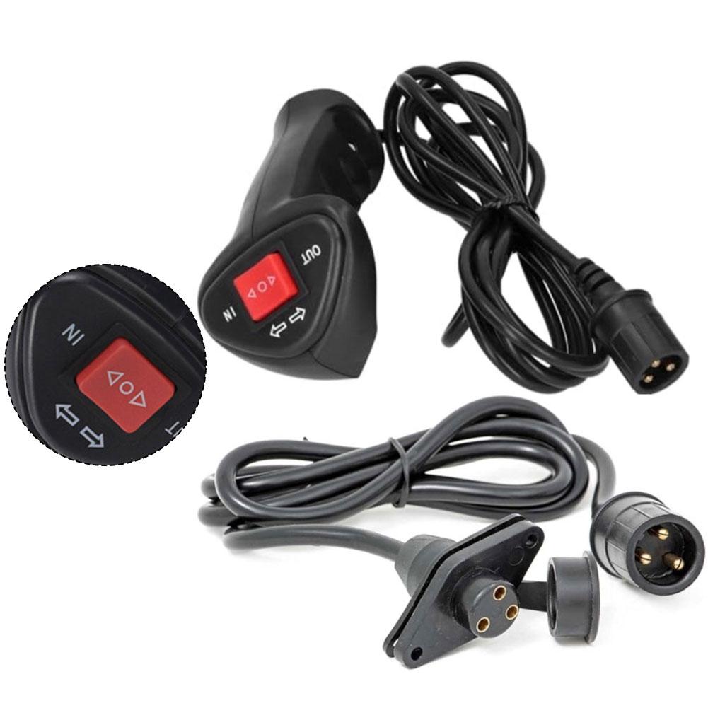 Electric Winch Remote Control with 3 Prong Connector and 3 Meter Extension Cable for Safe and Convenient Vehicle Recovery