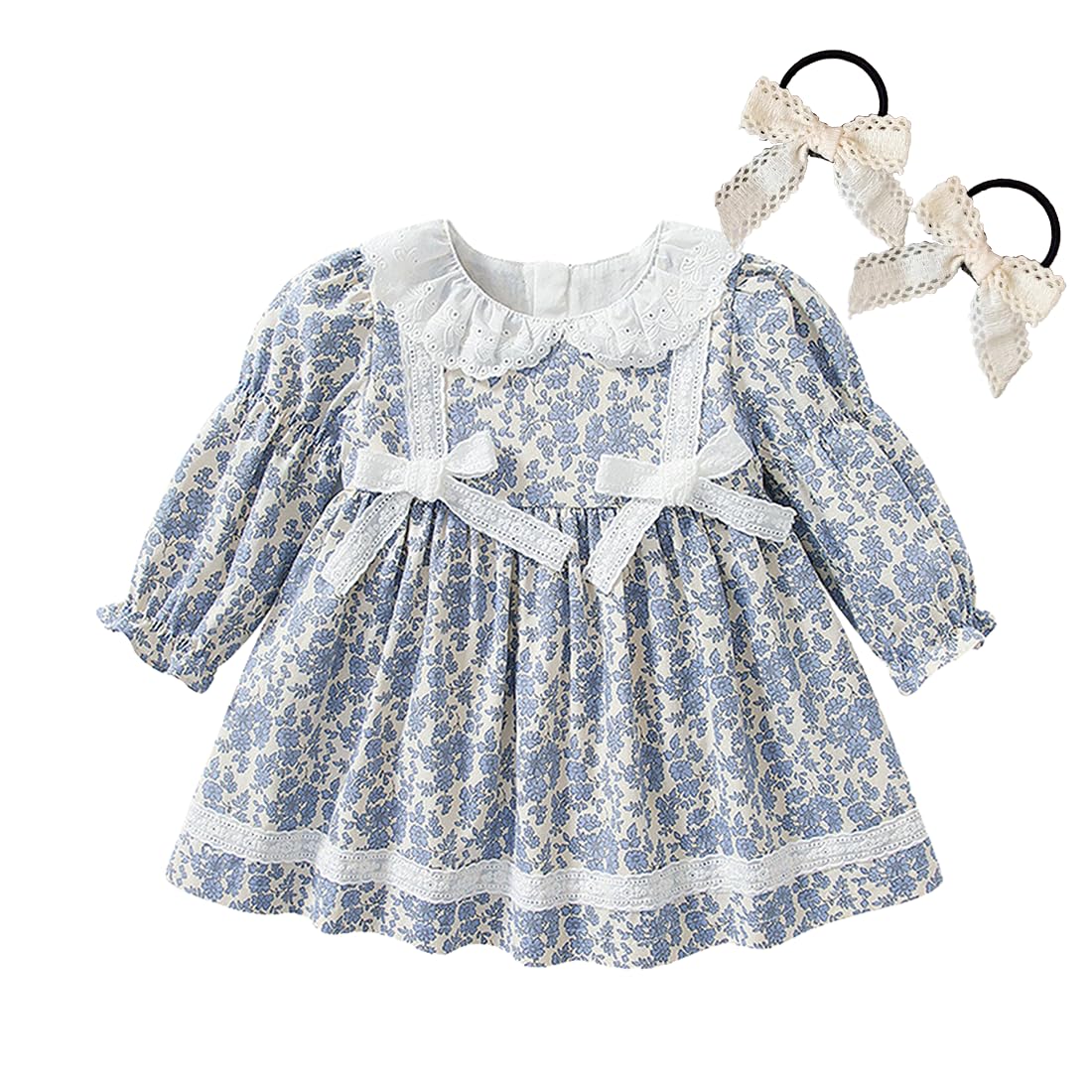 

Baby One Ribbon Floral White Switching First Baby Discharge Весна и осень Q270 Номер [SLINX] Одежда, часть, платье, узор, кружево, воротник, синий