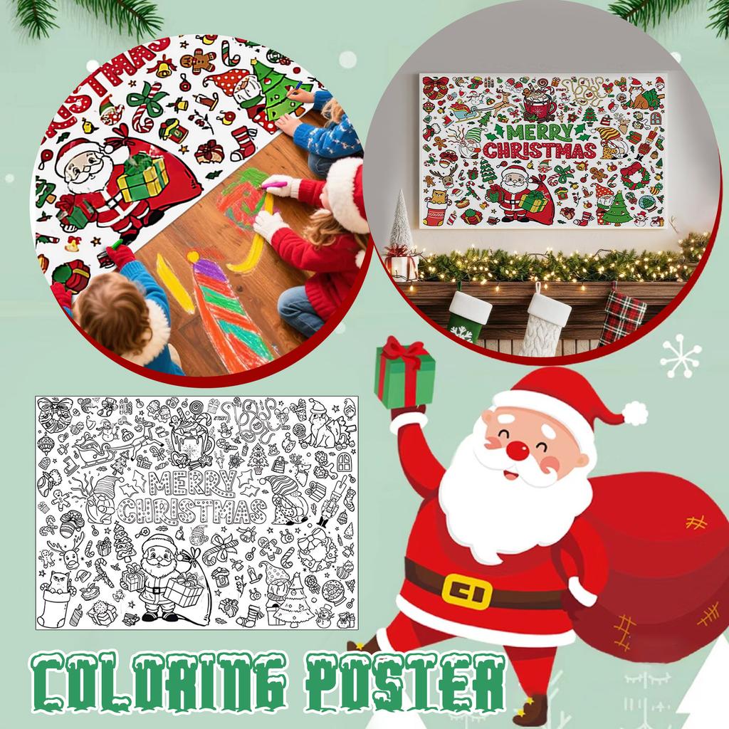 43×31 ZollWeihnachtsposter Ausmalen DIY Kinderparty Papier Doodle Tischdecke