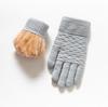 Women's Winter Velvet-Lined Touchscreen Knit Gloves - Cute, Thick, Korean Style, Cold-Proof