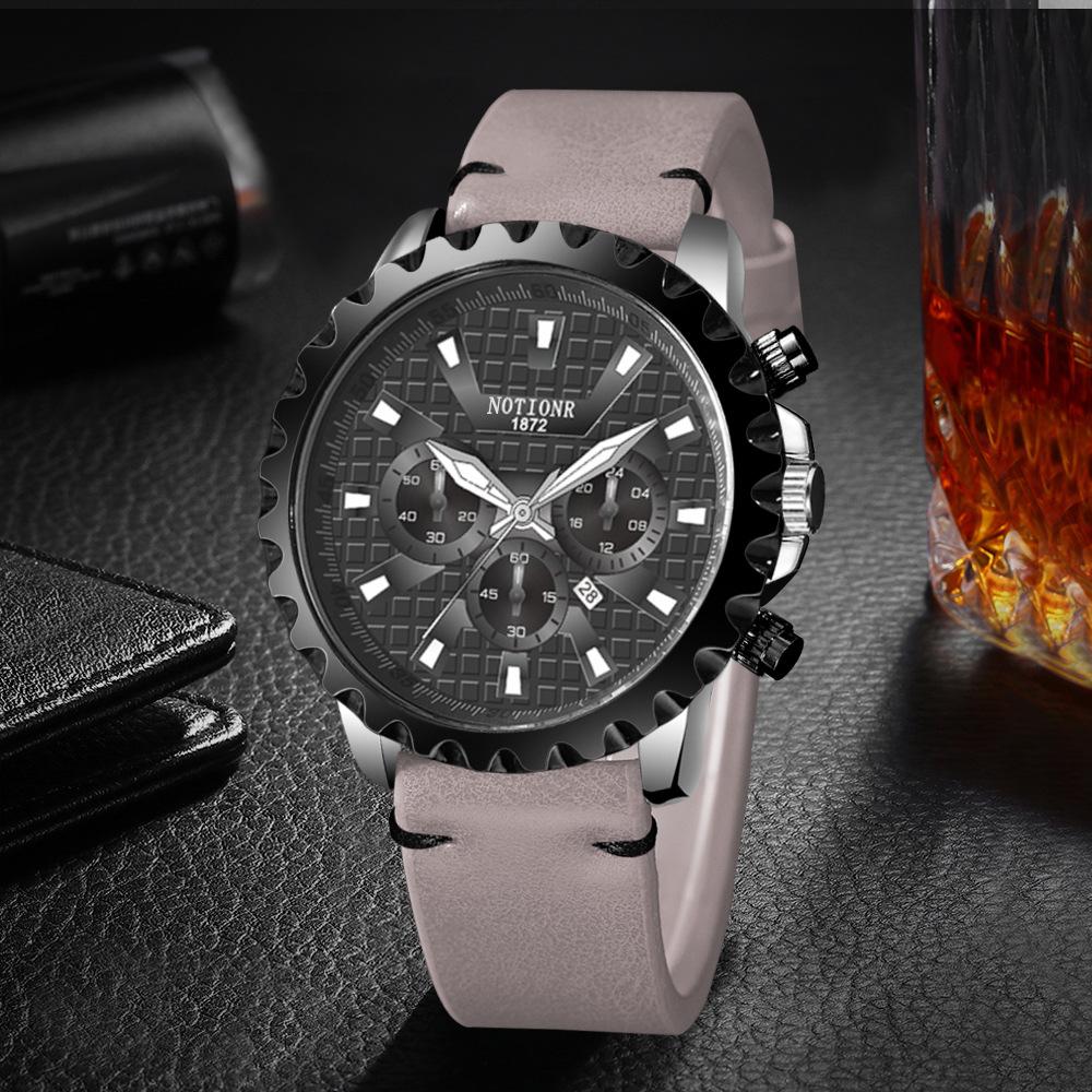 Orologio da Uomo alla Moda con Calendario Tendenza Orologio da Uomo d'Affari Orologio da Uomo Cubo d'Acqua Orologio da Uomo al Quarzo Orologio da Uomo Semplice Orologio in Pelle