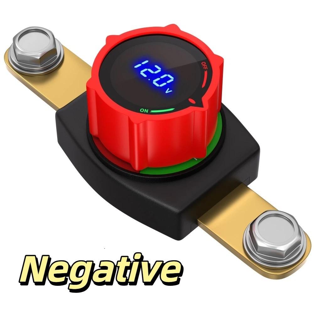 Brass Screw Hole Battery Disconnect Switch Positive Negative Pole Power Switch LED Voltmeter  Cars