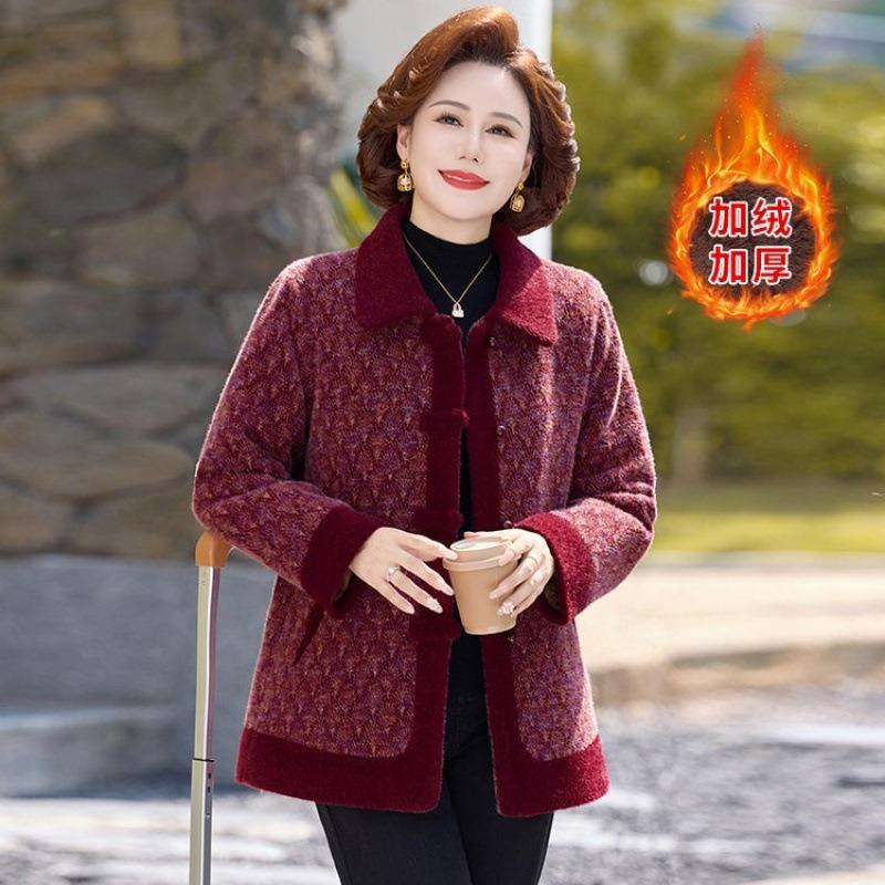 Woolen Fleece Thickened Jacket Premium Winter Mother-in-law Mink Fleece Winter Top