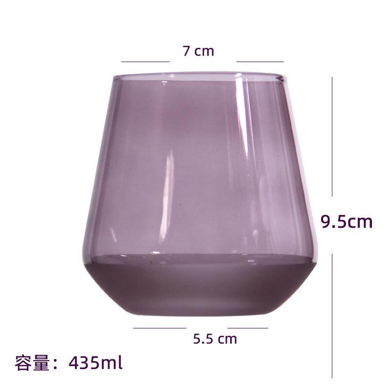 Purple Glass Wine Glass Minimalist Wine Glass Goblet Champagne Flute Vase & Tumbler Modern Home Bar Decor for Wine & Cocktail