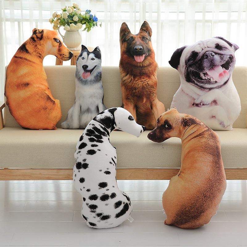 3D Cute Bend Dog Perna 20CM Pernă de aruncare Animal realist Funny Dog Head Cosplay Copii Jucărie preferată Pernă Cadou de Crăciun Acasă Cute Bend Dog Domp
