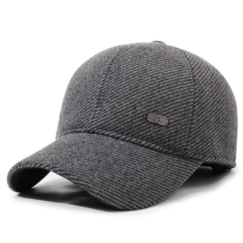 Autumn Winter Men's Warm Cap Middle-Aged Baseball Cap Outdoor Velvet Thick Cotton Cap