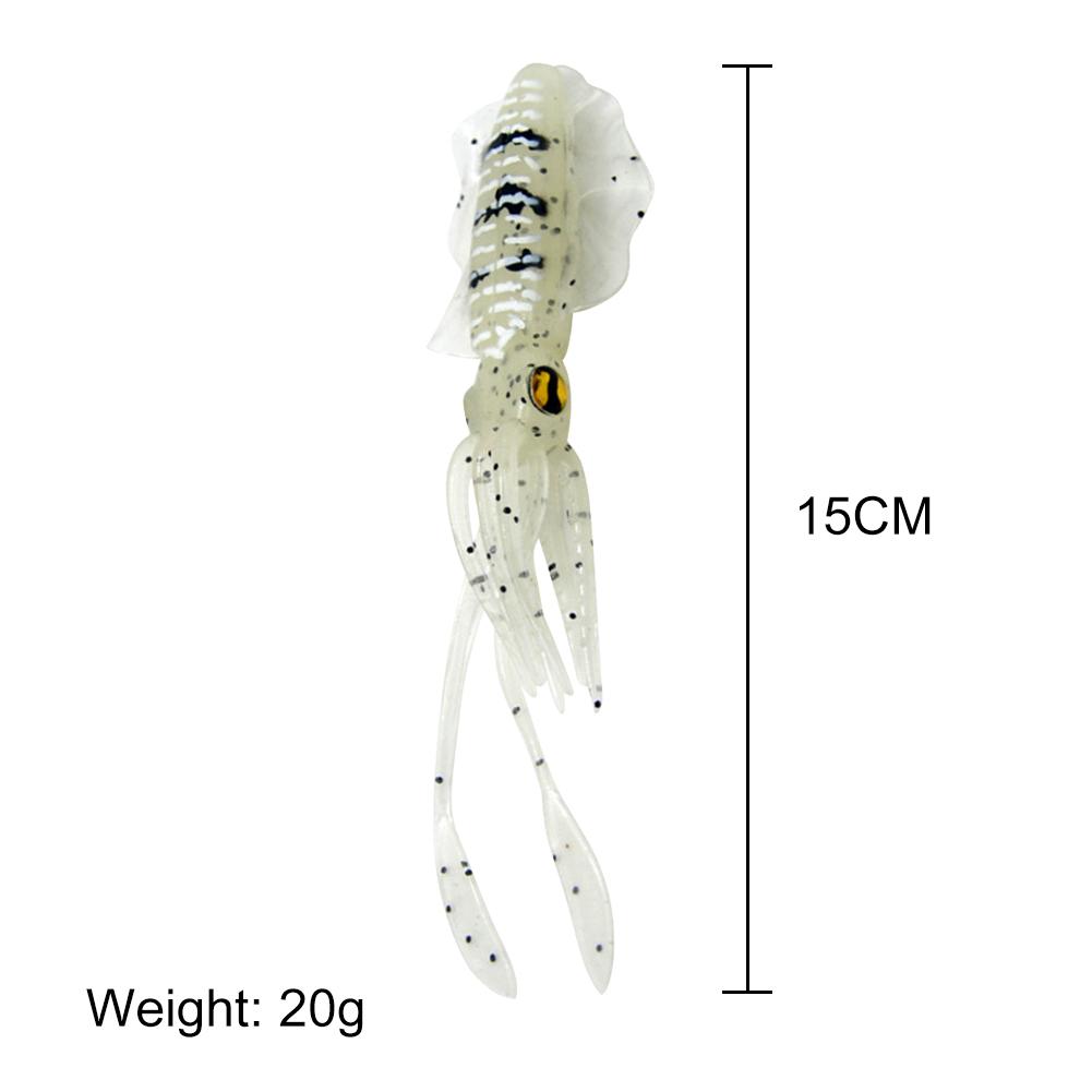 Artificial Floating Octopus Bait 15.5cm Glowing Soft Octopus Bait 3D Eyes Snapper Fishing Soft Lures Outdoor Fishing Accessories