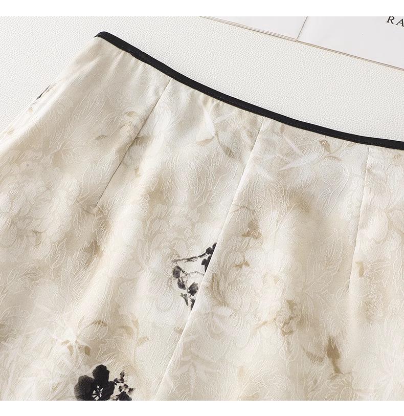 Lato 2025 Wysokiej klasy spódnica A-line w stylu chińskim