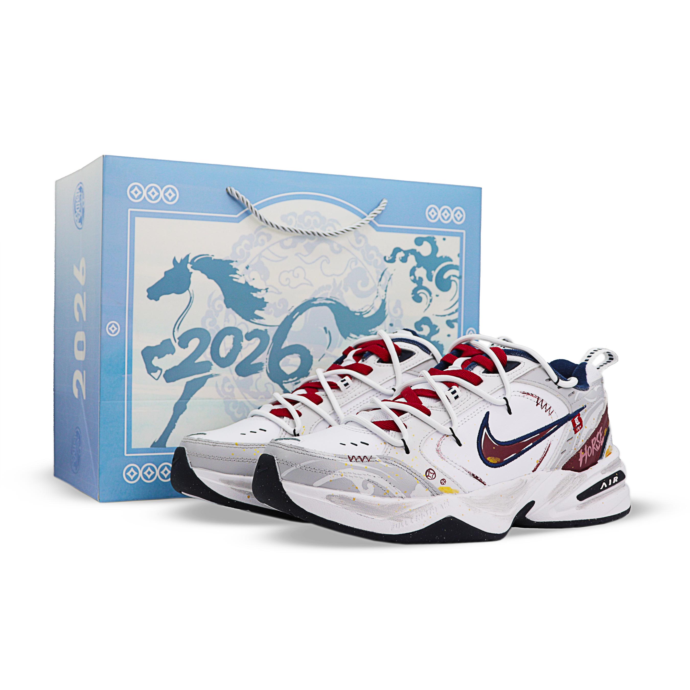 

Nike Air Monarch 4 Slip Resistant, Abrasion Resistant, Height Increasing Low top Chunky Sneakers Men s 415445-102(Team1651--BOX) 44