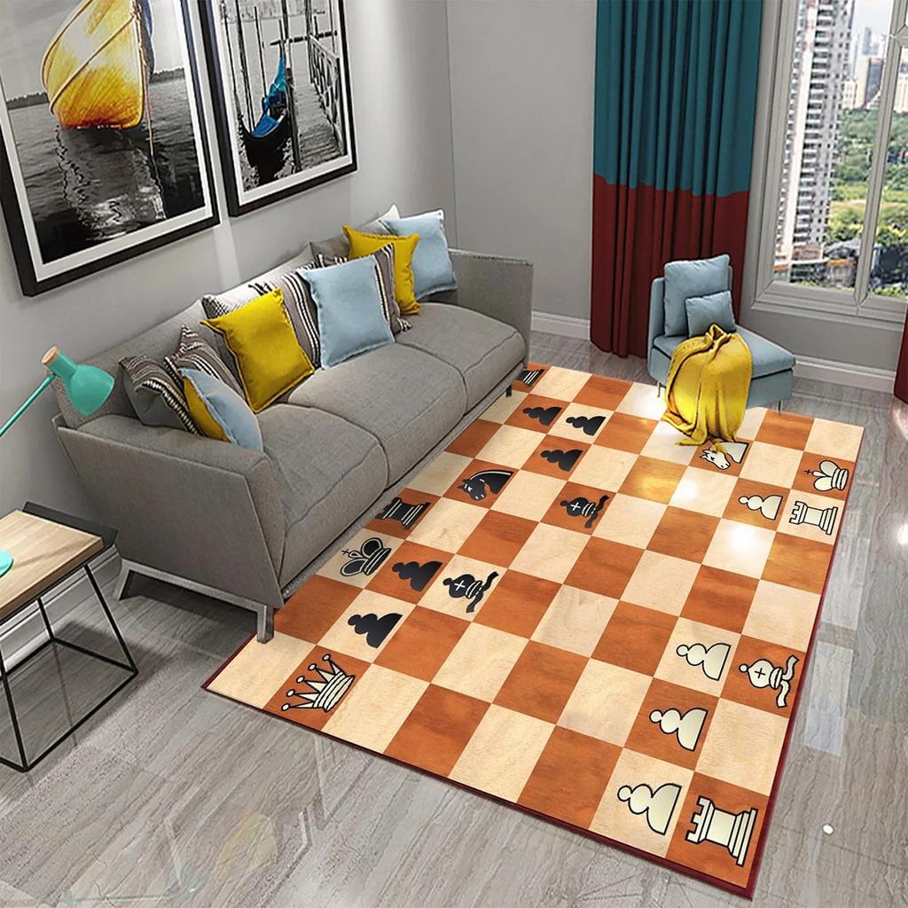 International Chess Flying Chess Carpet Kid Play Games Mat Child Carpet Area Rugs Bedroom Living Room Floor Mat Non Slip Rugs