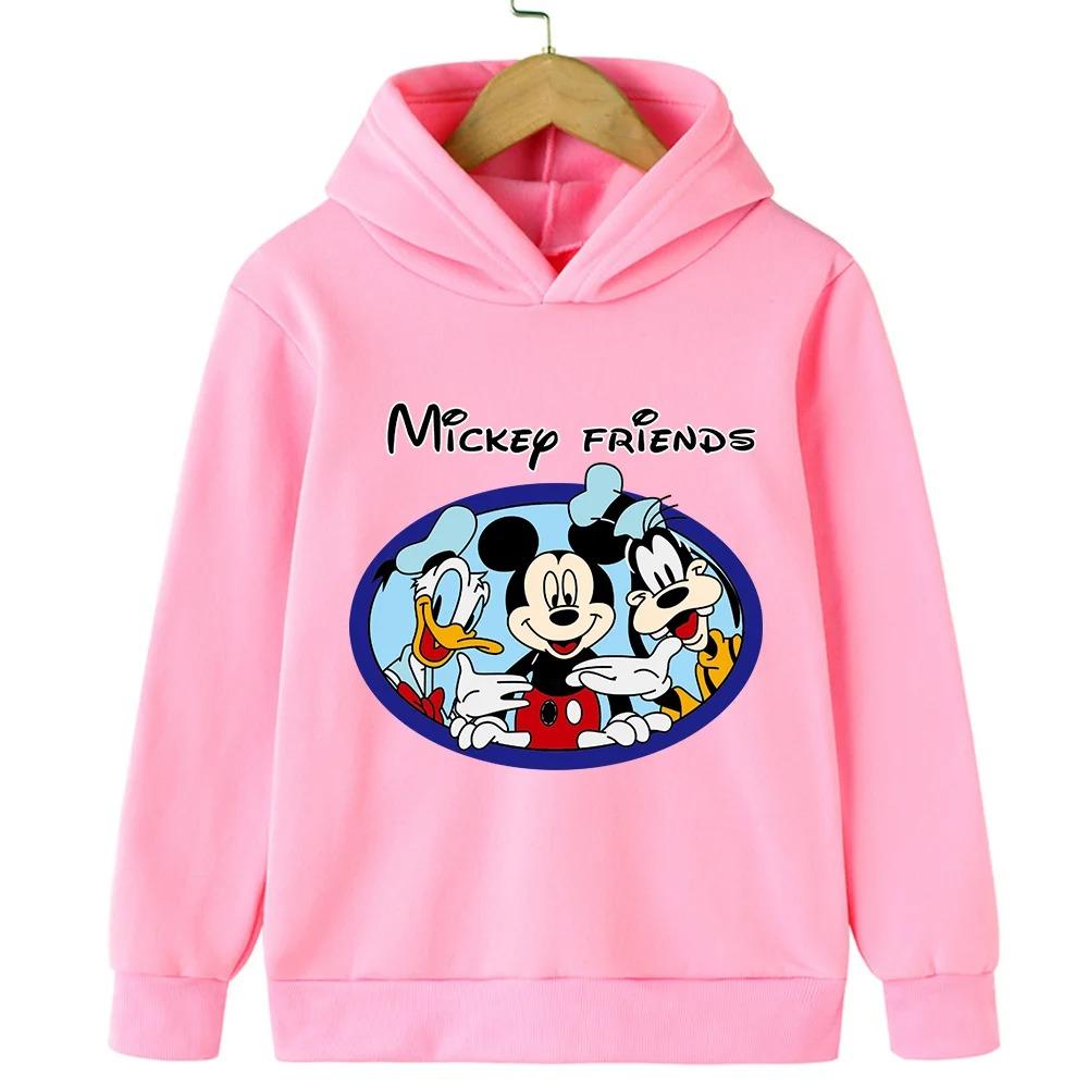 Disney Cartoon Cute Children's Hooded Sweatshirt Boys and Girls Autumn and Winter Daily Outdoor Warm and Soft Sportswear