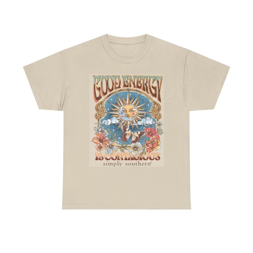 Simply Southern Graphic T Shirt Good Energy Unisex Heavy Cotton Tee Unisex T-Shirt XL