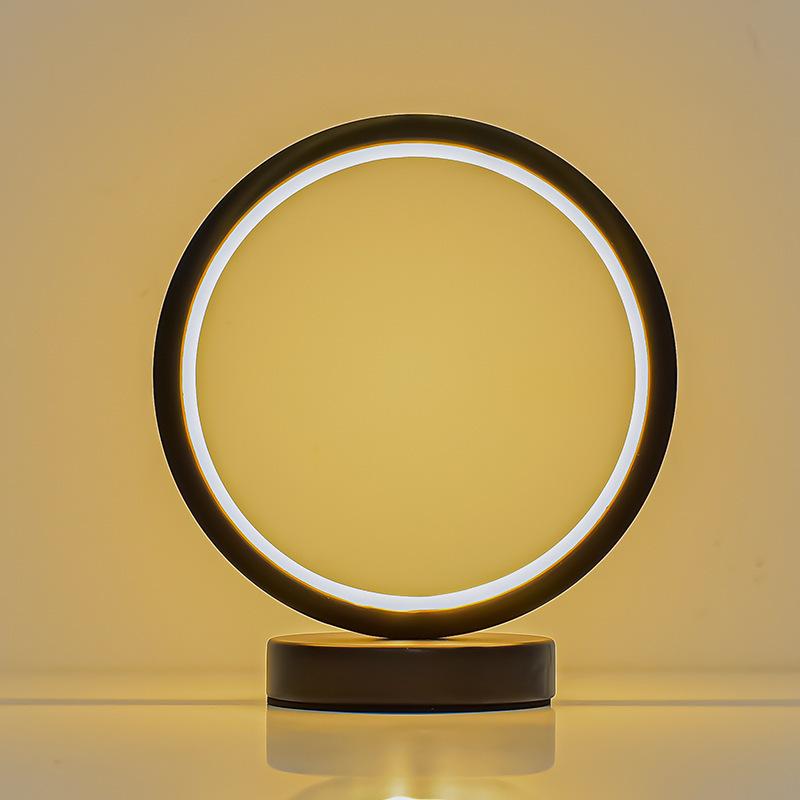 Lampe de Table LED Nordique: Lampe de chevet à anneau rond pour l'ambiance, le sommeil et l'allaitement