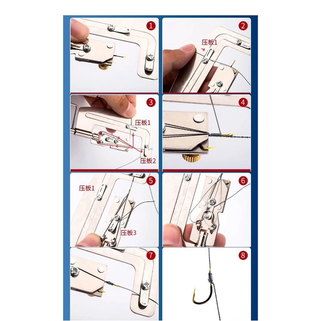Fast Automatic Fishing Hook Tyer Aluminum Alloy Quick Double-headed Needle Tying Device for Easy Knots Saltwater Bait Lure Riggi 260319