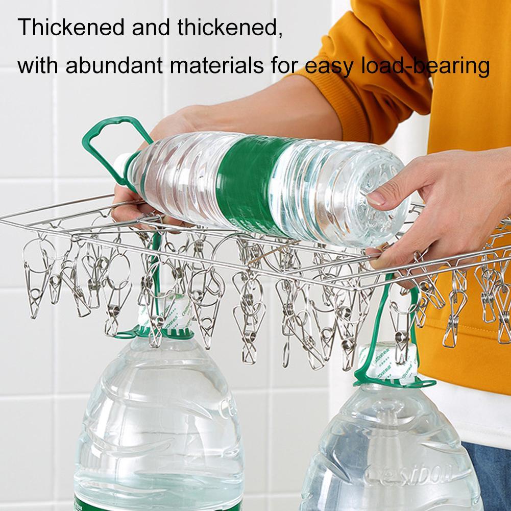 Stainless Steel Windproof Clothespin Laundry Hanger Clothesline Dryer Bra Towel Rack Clothes Airer Peg Hook Drying Sock P2i5