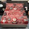 3pcs imitation relief pink Santa Claus print coreless bed sheet set multiple size bed cover bedroom bedding decoration
