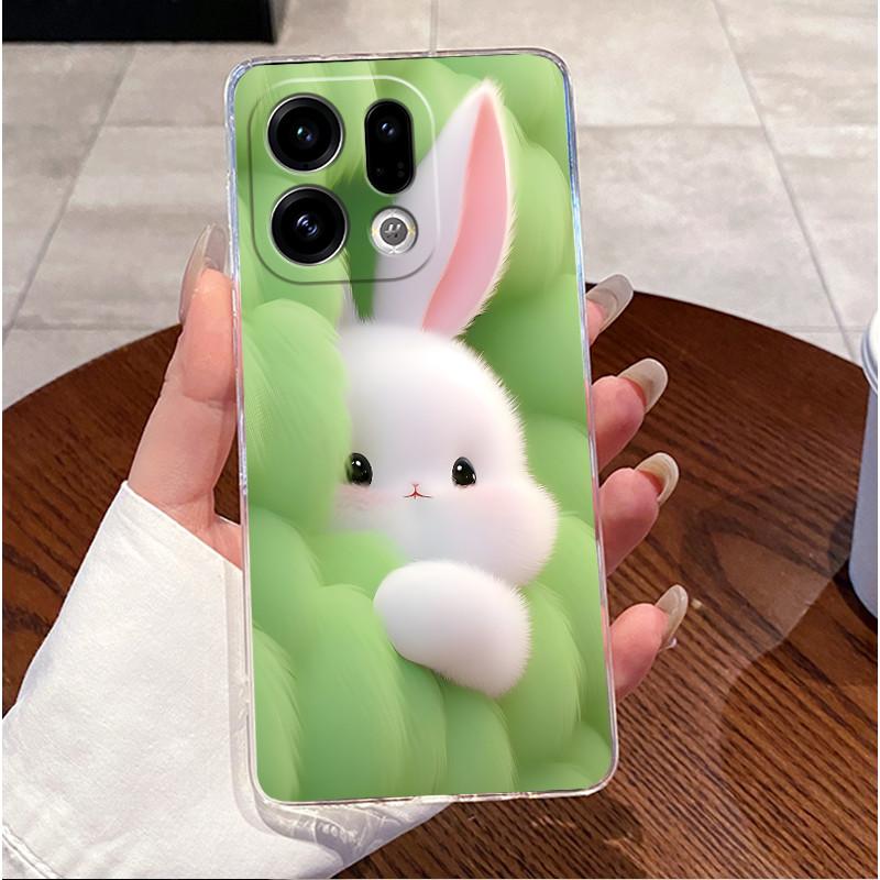 Case For OPPO Find X9 Pro 5G Clear Luxury Cute Love Rabbit Funny Slim Soft TPU Silicone Cover For OPPO FindX9 X9Pro Phone Case