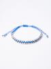 Harang Hr 317B_Silver Ball Fabric Bracelet (Blue)