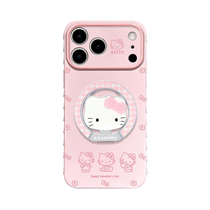 Line cat is suitable for Apple 17pm mobile phone case iphone15 Epoxy bracket 16 silicone 14 cute 13 cartoon