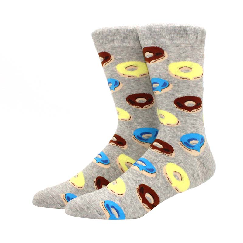 Herren Hip Hop Harajuku Socken Skateboard Karomuster Tiere, Astronauten, Donuts Lustige Mid-Cut Socken