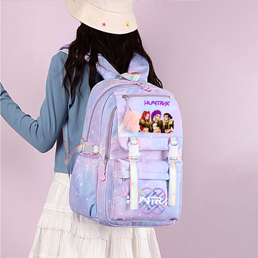 K-Pop Dämonenjäger Bedruckter Wasserdichter Rucksack mit Großer Kapazität Teenger Schüler Mädchen Junge Schultasche Buchtasche Damen Große Kapazität Reisetasche Geschenk